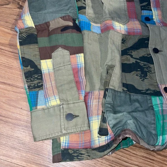 RRL Flannel Patchwork Military Jacket - Picture 6 of 15